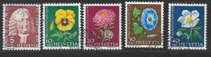KWIATY SZWAJCARIA MI.663-667 KASOWANA