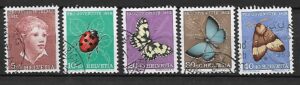 OWADY  SZWAJCARIA MI.575-579 KASOWANA