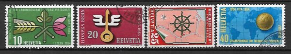 SZWAJCARIA MI.593-596  KASOWANA