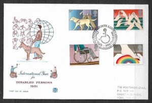 FDC INWALIDZI ANGLIA MI.871-874 NR1