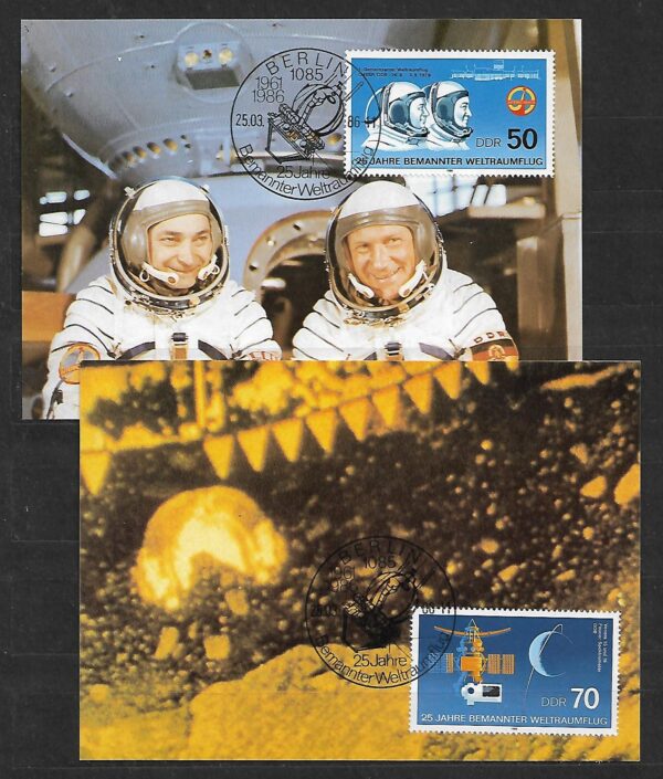 LOT NA KSIĘŻYC DDR MI.3005-3008 NA KARCIE MAXIMUM KOMPLET