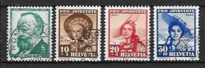 STROJE LUDOWE SZWAJCARIA MI.373-376 KASOWANY