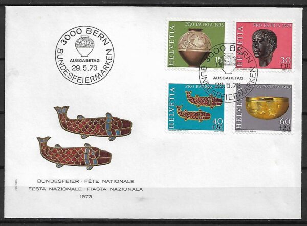 FDC ARCHEOLOGIA SZWAJCARIA MI.996-999