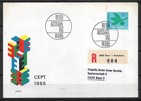 FDC EUROPA CEPT SZWAJCARIA MI.825