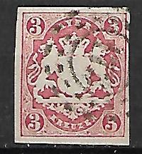 NIEMCY BAWARIA MI.15 KASOWANY STEMPEL NR 3