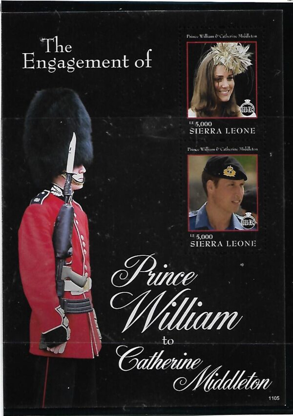 KATE I WILLIAM PARA KSIĄŻĘCA SIERRA LEONE MI.BL.675**