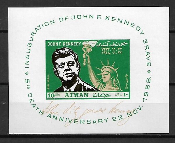 J.F.KENNEDY AJMAN MI.BL.65**