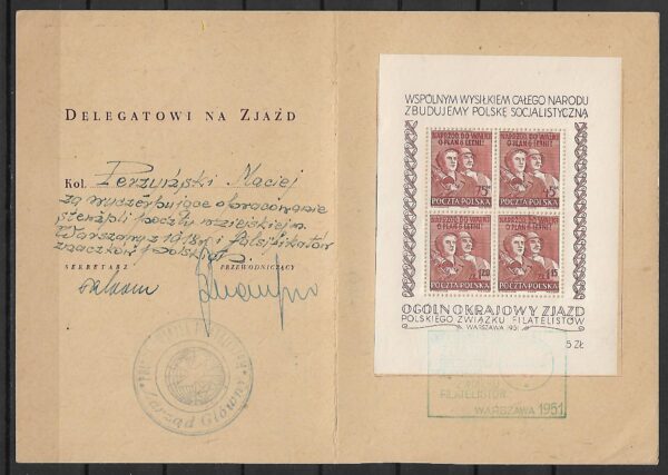 KARNET DELEGATOWI NA ZJAZD FI.BL.12 KASOWANY