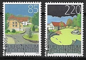 ARCHITEKTURA LIECHTENSTEIN MI.1387-1388 KASOWANY