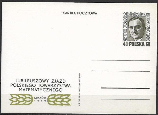 Cp. FI.417**ZJAZD POLSKIEGO TOWARZYSTWA MATEMATYCZNEGO W KRAKOWIE