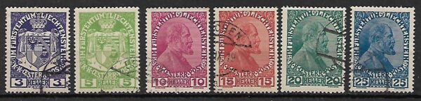 SŁAWNI LUDZIE LIECHTENSTEIN MI.4-9 KASOWANY