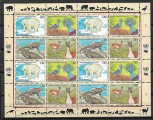 GATUNKI ZAGROŻONE WYGINIĘCIEM ONZ SZWAJCARIA MI.ARK.305-308**