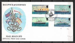 FDC STATKI POCZTOWE GUERNSEY MI.75-78