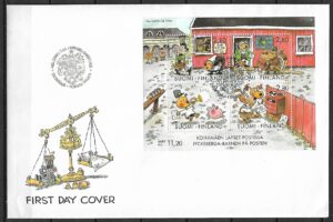 FDC DZIECI NA POCZCIE FINLANDIA MI.BL.14