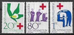 CZERWONY KRZYŻ LIECHTENSTEIN MI.428-430**