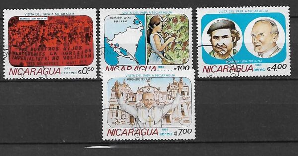 JAN PAWEŁ II NIKARAGUA MI.2371-2374 KASOWANY