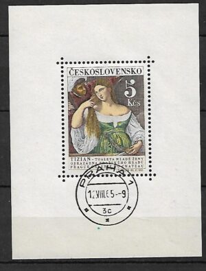 MALARSTWO CZECHOSŁOWACJA MI.BL.22 KASOWANE
