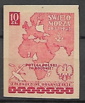TAJNA POCZTA PODZIEMNA ŚWIĘTO MORZA 1943 R WARTOŚĆ 10 ZŁ