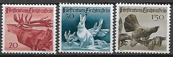 ZWIERZĘTA LIECHTENSTEIN MI.249-251**