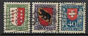 HERBY SZWAJCARIA MI.172-174 KASOWANY