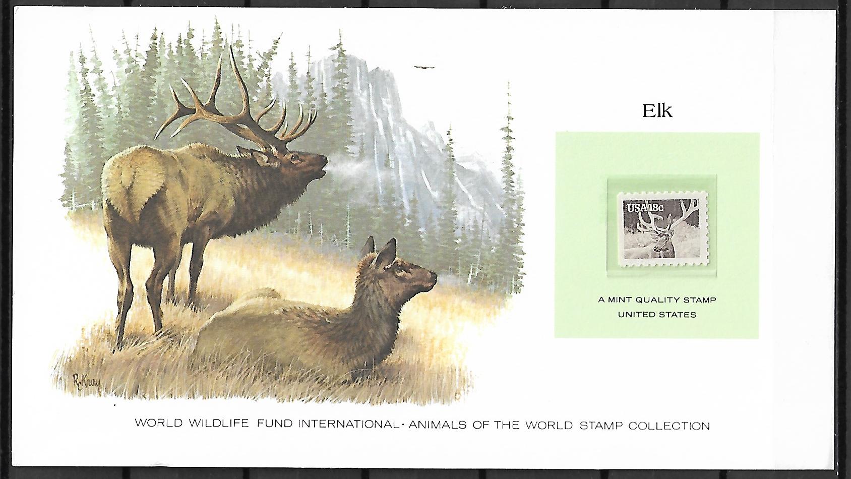 ŁOŚ USA KOLEKCJA ZWIERZĄT ŚWIATA NA KARCIE