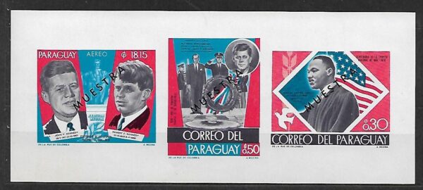 J.F.KENNEDY M.LUTHER KING R.F.KENNEDY PARAGWAJ MI.BL.117**