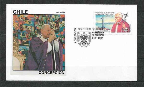 WIZYTA JANA PAWŁA II CHILE-CONCEPCION KOPERTA