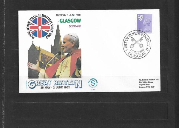 WIZYTA JANA PAWŁA II SZKOCJA-GLASGOW KOPERTA