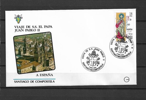 WIZYTA JANA PAWŁA II HISZPANIA-SANTIAGO DE COMPOSTELA KOPERTA