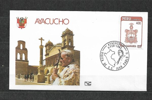 WIZYTA JANA PAWŁA II PERU-AYACUCHO KOPERTA