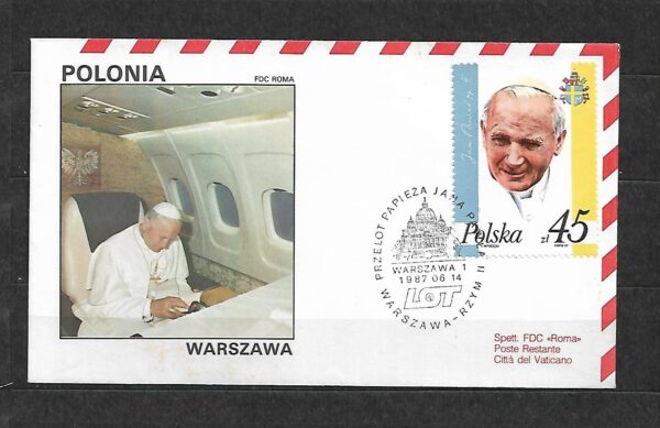WIZYTA JANA PAWŁA II POLSKA-WARSZAWA KOPERTA