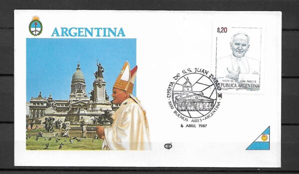 WIZYTA JANA PAWŁA II ARGENTYNA-BUENOS AIRES KOPERTA