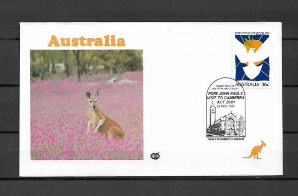 WIZYTA JANA PAWŁA II AUSTRALIA-CANBERRA KOPERTA