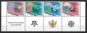 EUROPA CEPT CZARNOGÓRA  MI.108-111**PASEK Z PRZYWIESZKAMI