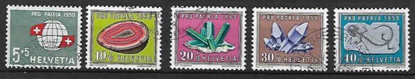 MINERAŁY SZWAJCARIA MI.674-678 KASOWANA