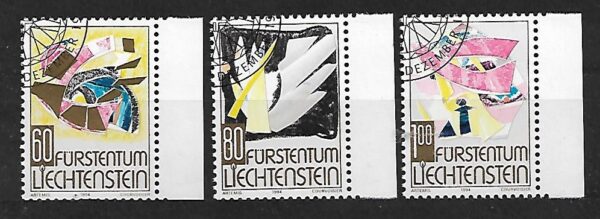BOŻE NARODZENIE LIECHTENSTEIN MI.1096-1098 KASOWANY