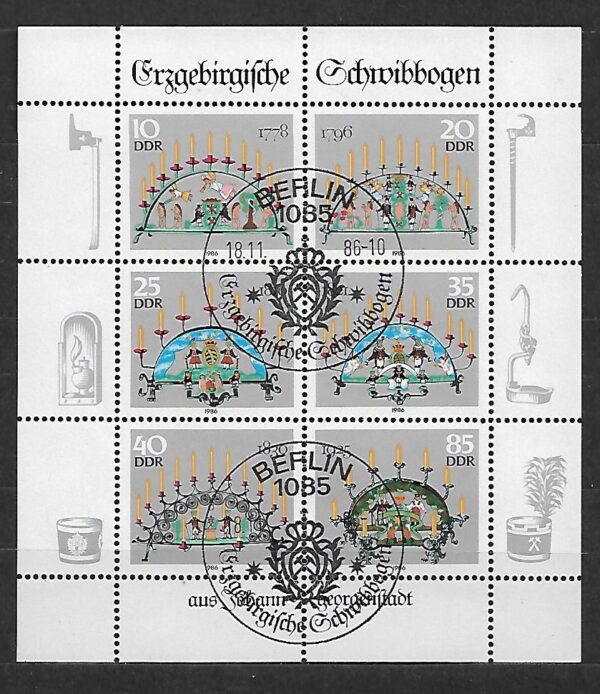 ŚWIECZNIKI DDR MI.3057-3062 KASOWANY