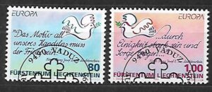 EUROPA LIECHTENSTEIN MI.1103-1104 KASOWANY