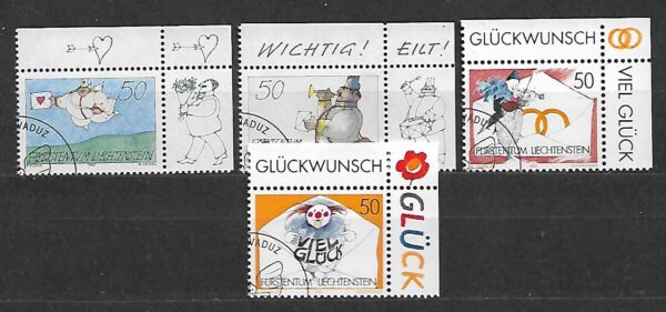 DZIEŃ ZNACZKA LIECHTENSTEIN MI.1041-1044 KASOWANY