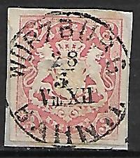 NIEMCY BAWARIA MI.15 KASOWANY STEMPEL NR 4