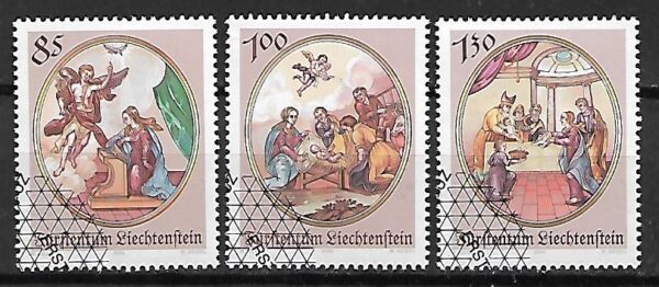 BOŻE NARODZENIE LIECHTENSTEIN MI.1428-1430 KASOWANY
