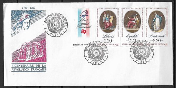 FDC FRANCUSKA REWOLUCJA FRANCJA MI.2708/2715/2720