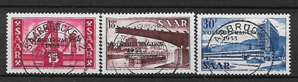 PRZEMYSŁ NIEMCY SAARA MI.362-364 KASOWANE