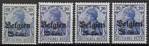 NIEMCY OKUPACJA BELGI MI.18**a,b,c,d