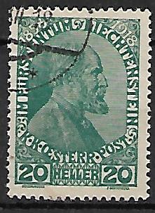 SŁAWNI LUDZIE LIECHTENSTEIN MI.10 KASOWANY