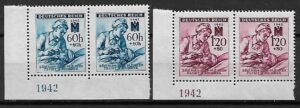 OKUPACJA NIEMIECKA CZECHY I MORAWY MI.111-112**NAROŻNA PARKA Z DATĄ