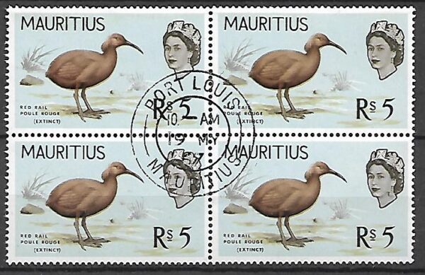 PTAKI MAURITIUS MI.281 4-BLOK KASOWANY