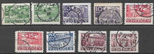 SZWECJA MI.221-226A,B KASOWANE