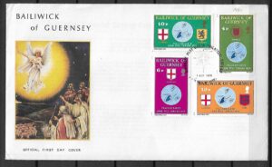 FDC BOŻE NARODZENIE GUERNSEY MI.125-128