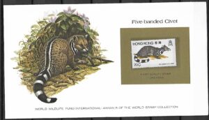 CYWETA PIĘCIOPRĘGOWA HONG KONG KOLEKCJA ZWIERZĄT ŚWIATA NA KARCIE